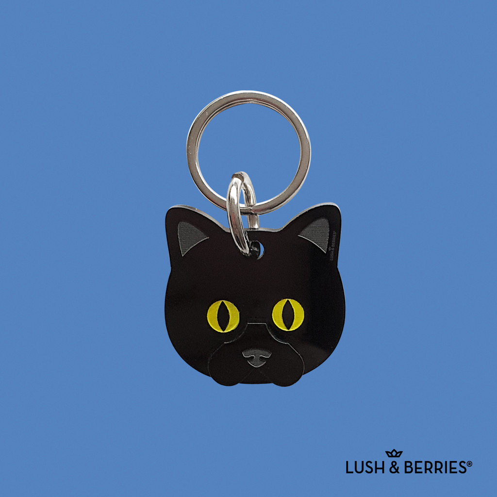 Placa para gato: negro