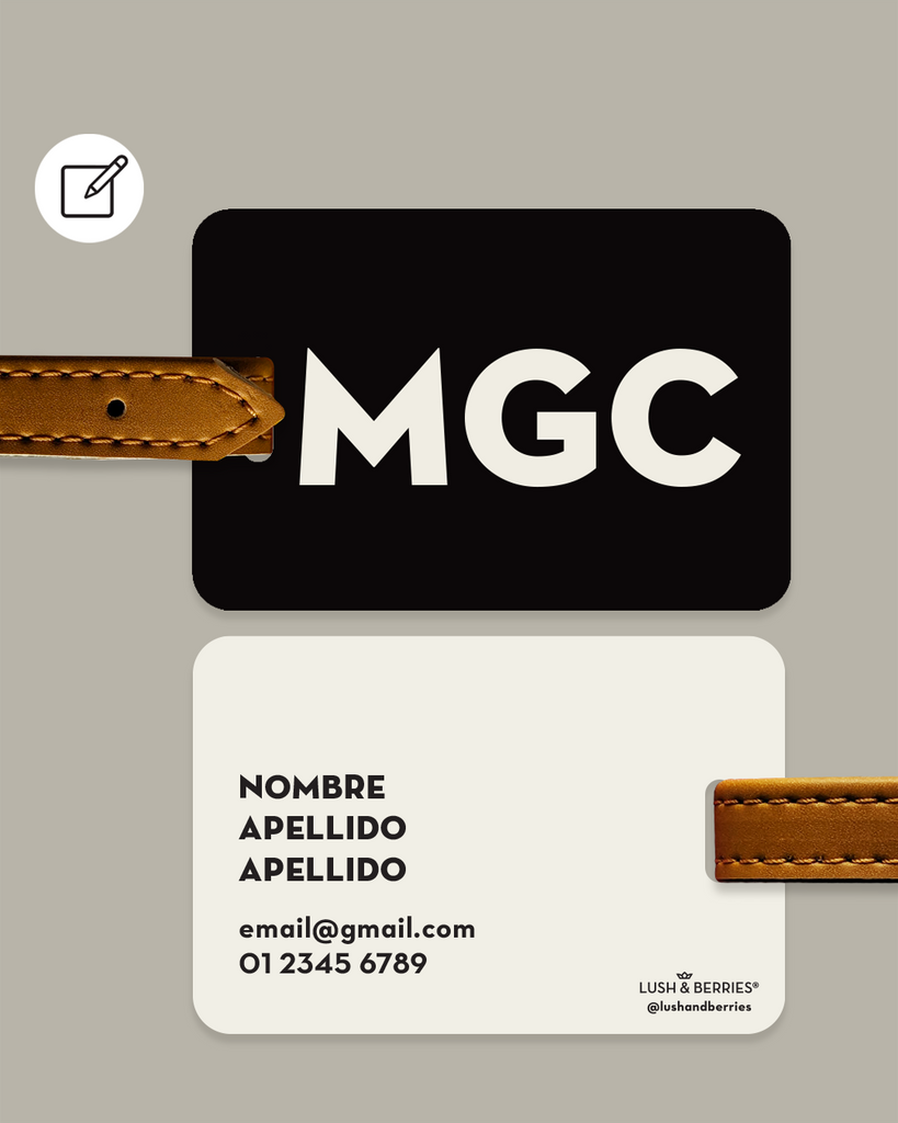 Identificador de maleta: iniciales