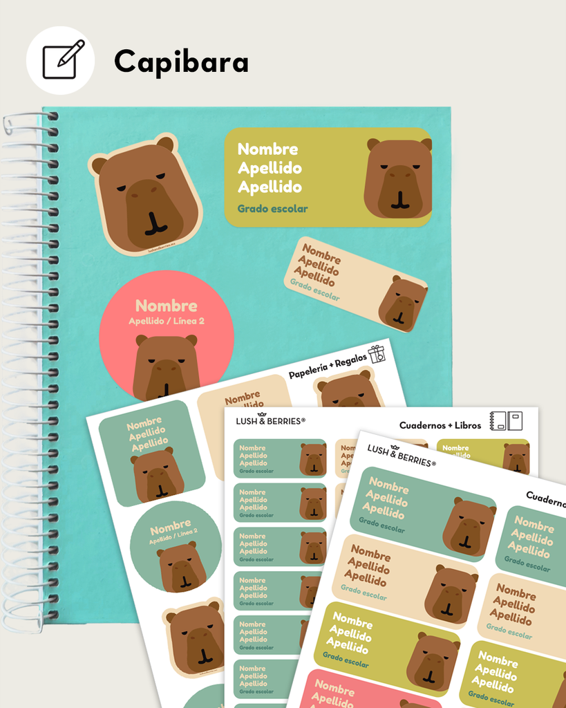 Etiquetas para cuadernos y libros: Animalitos