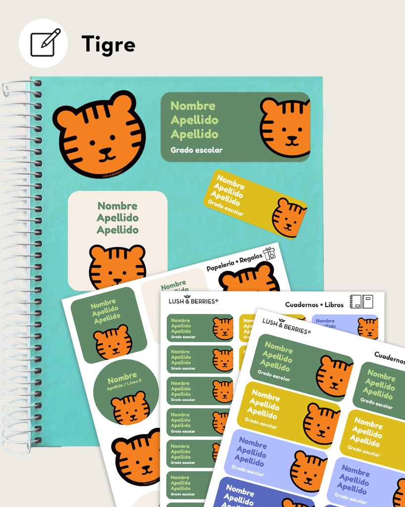 Etiquetas para cuadernos y libros: Animalitos