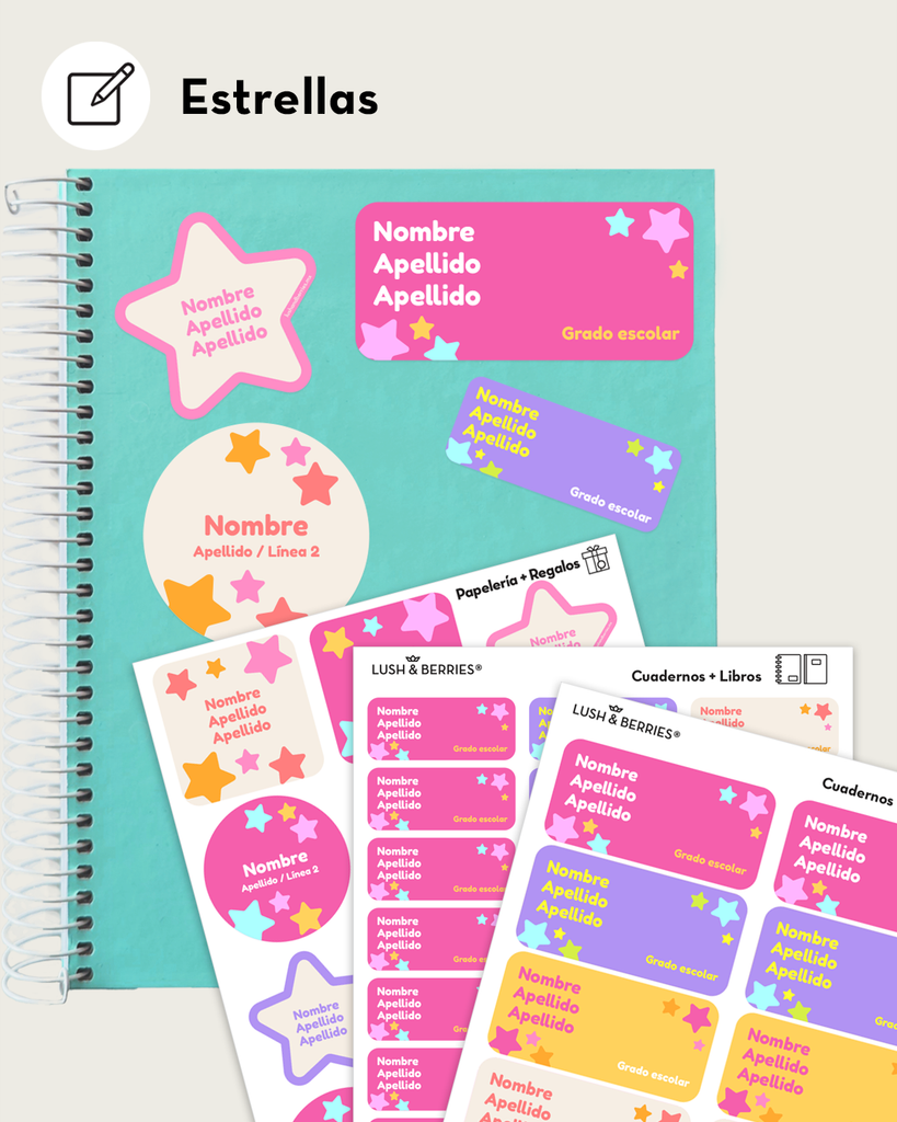 Etiquetas para cuadernos y libros: Clásicos