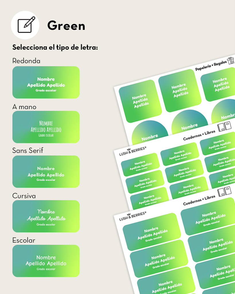 Etiquetas para cuadernos y libros: Degradados
