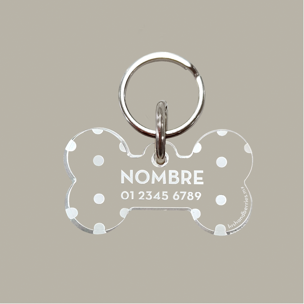 Placa para perro: Dots transparente