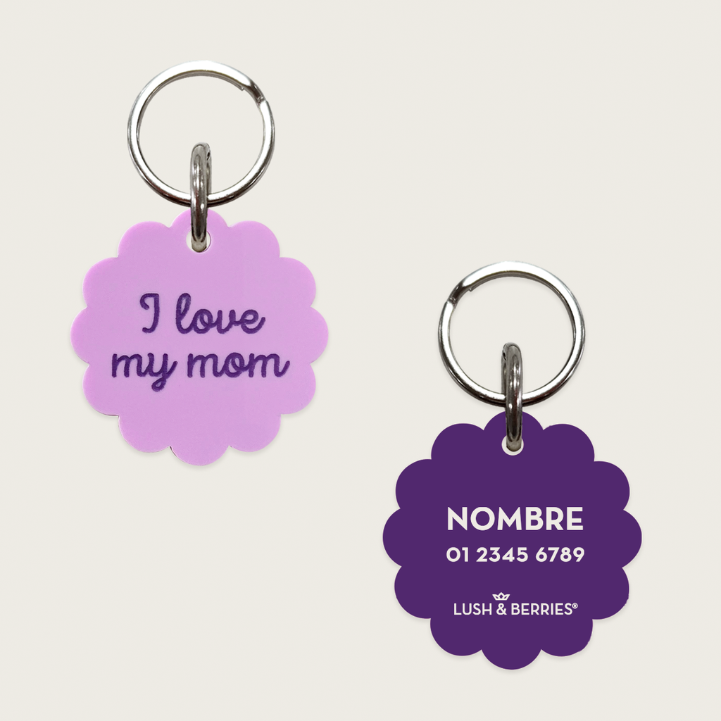 Placa para perro: I love my mom