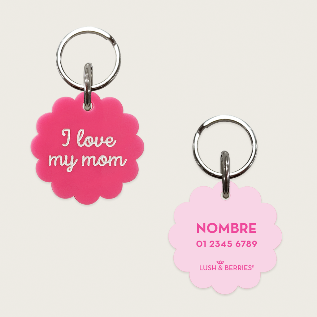 Placa para perro: I love my mom