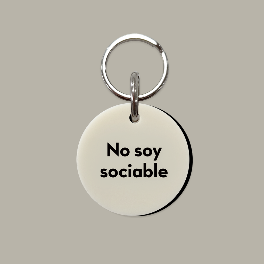 Placa para perro: No soy sociable