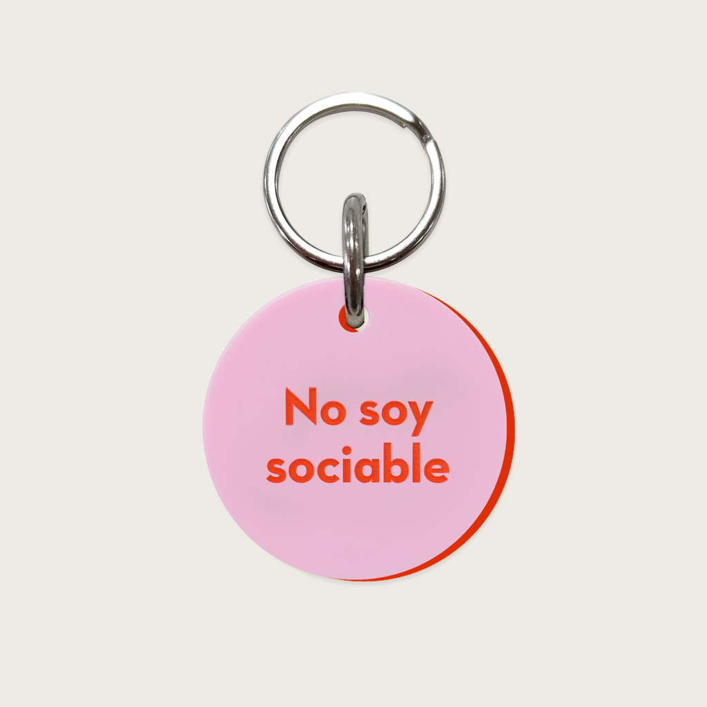 Placa para perro: No soy sociable