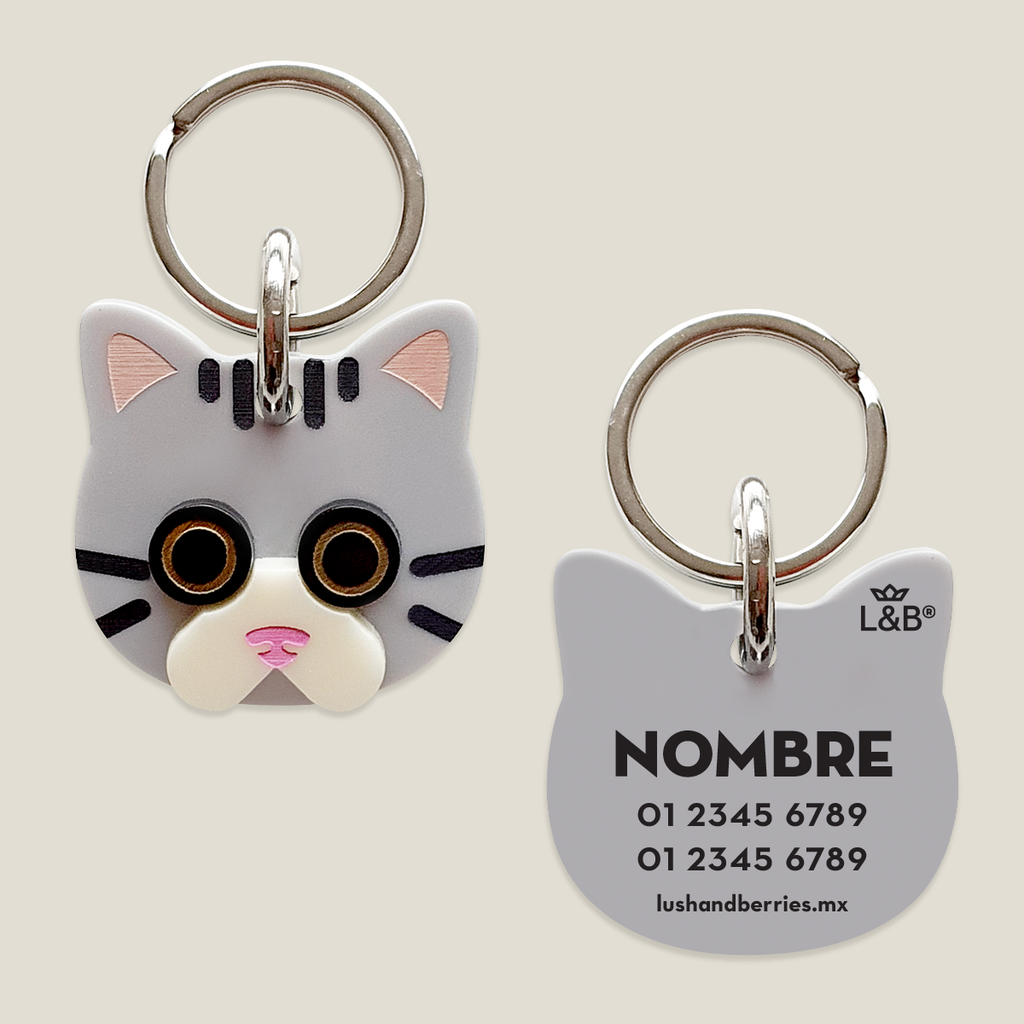 Placa para gato: gris