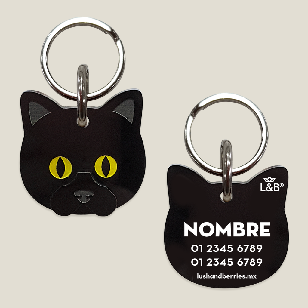 Placa para gato: negro