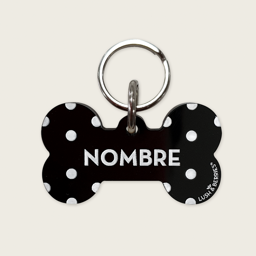 Placa para perro: Dots Negra