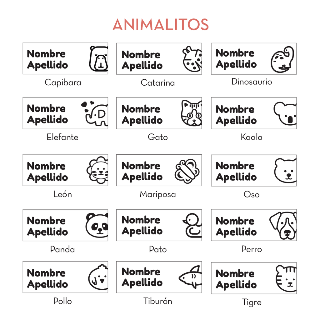 Sello Textil autoentintable: Animalitos