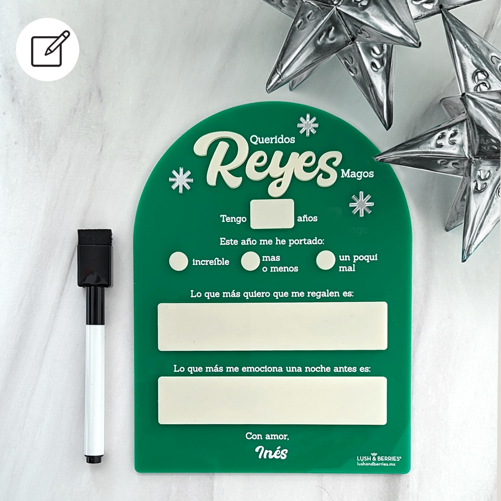 Pizarrón: Carta a Reyes Magos (personalizable)