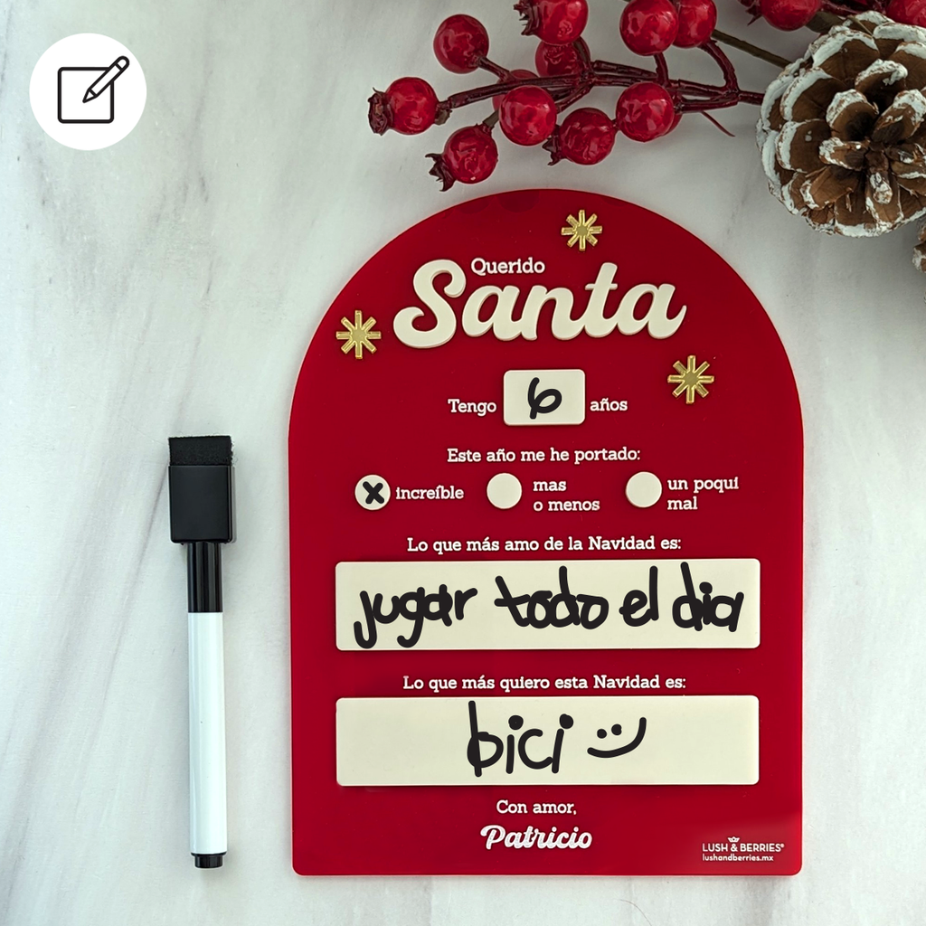 Pizarrón: Carta a Santa Claus (personalizable)