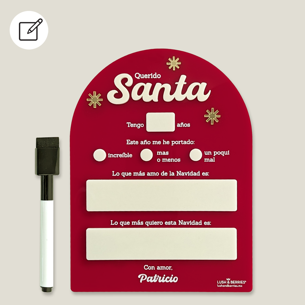 Pizarrón: Carta a Santa Claus (personalizable)