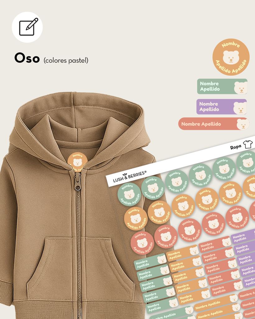 Etiquetas para ropa: Animalitos