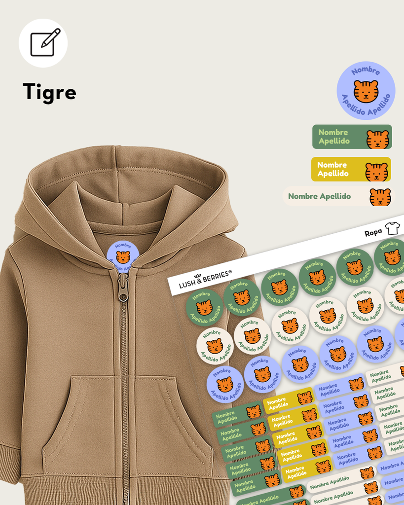 Etiquetas para ropa: Animalitos