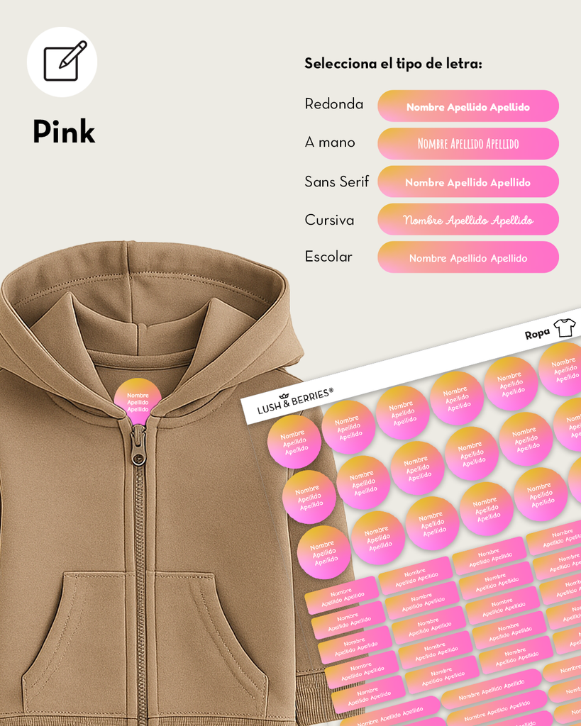 Etiquetas para ropa: Degradados