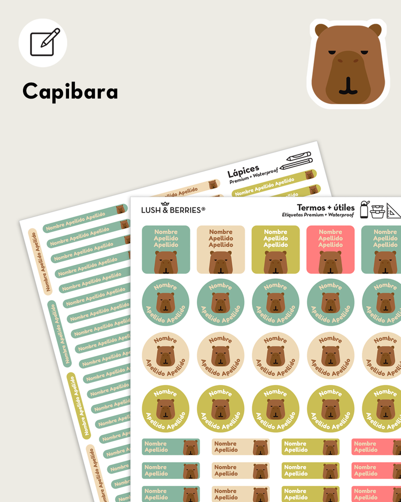 Etiquetas para útiles: Animalitos