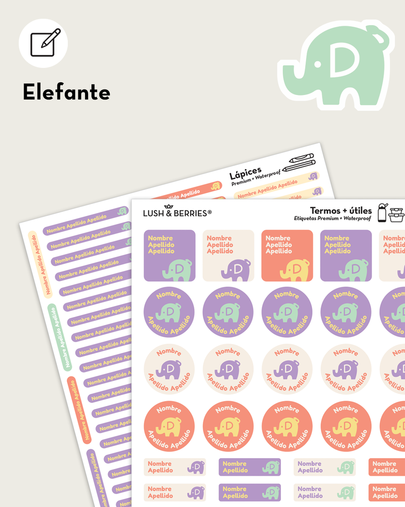 Etiquetas para útiles: Animalitos