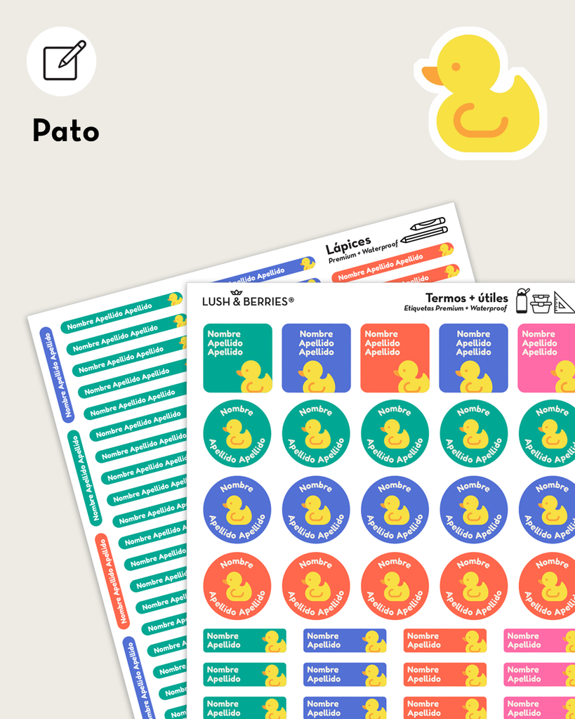 Etiquetas para útiles: Animalitos