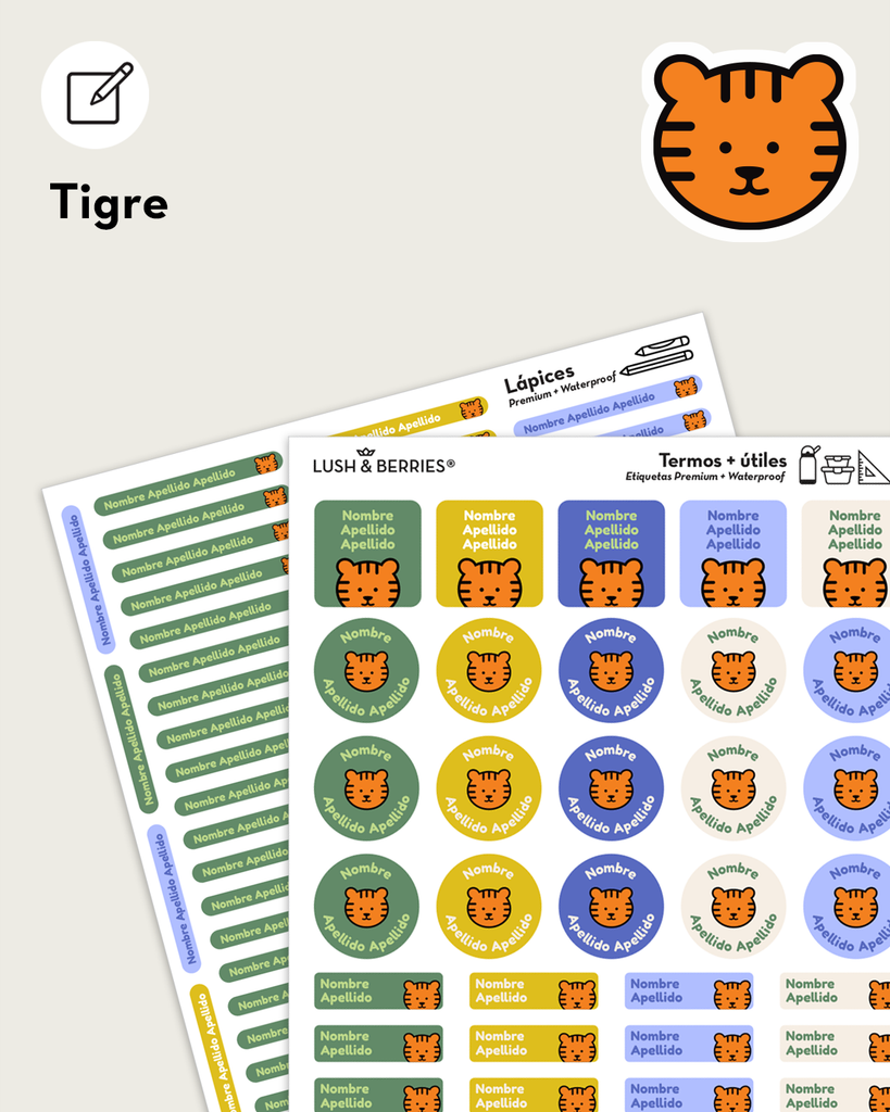Etiquetas para útiles: Animalitos
