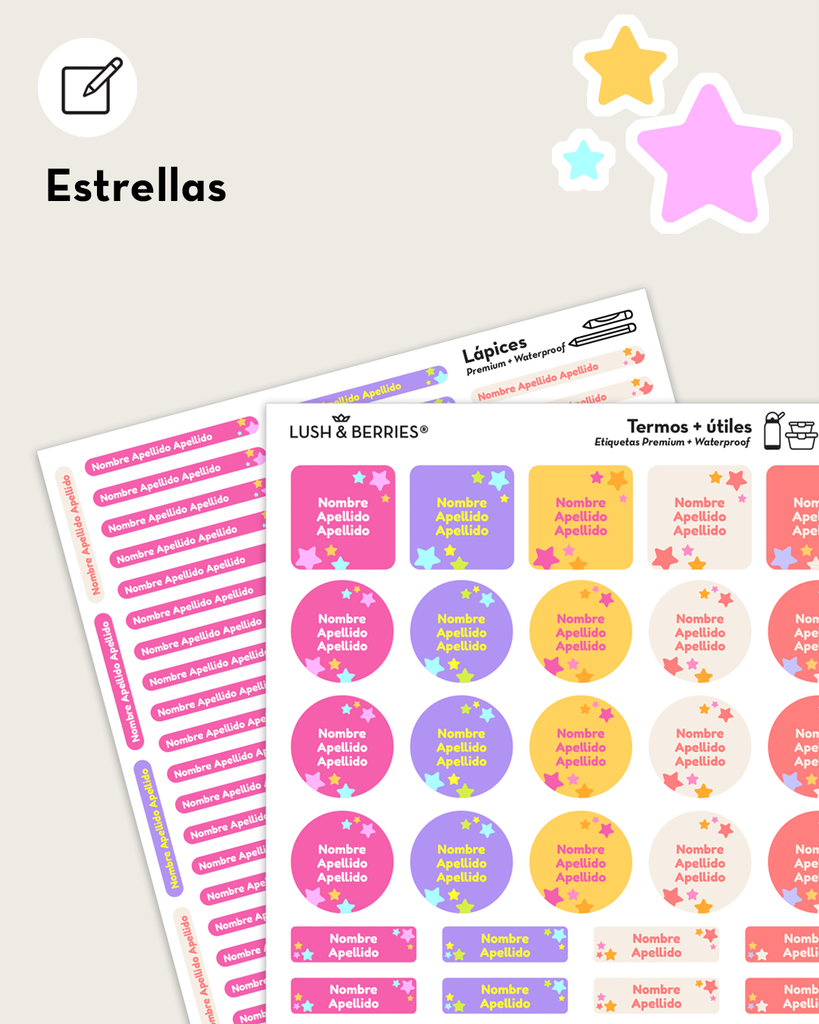 Etiquetas para útiles: Clásicos