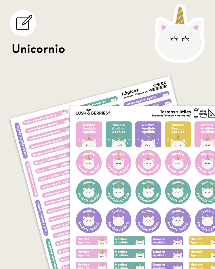 Etiquetas para útiles: Fantasía