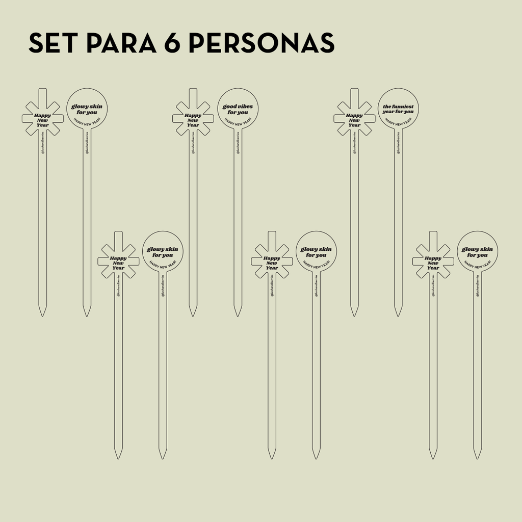 Pinchos para uvas: Cool Wishes (Set para 6 personas)