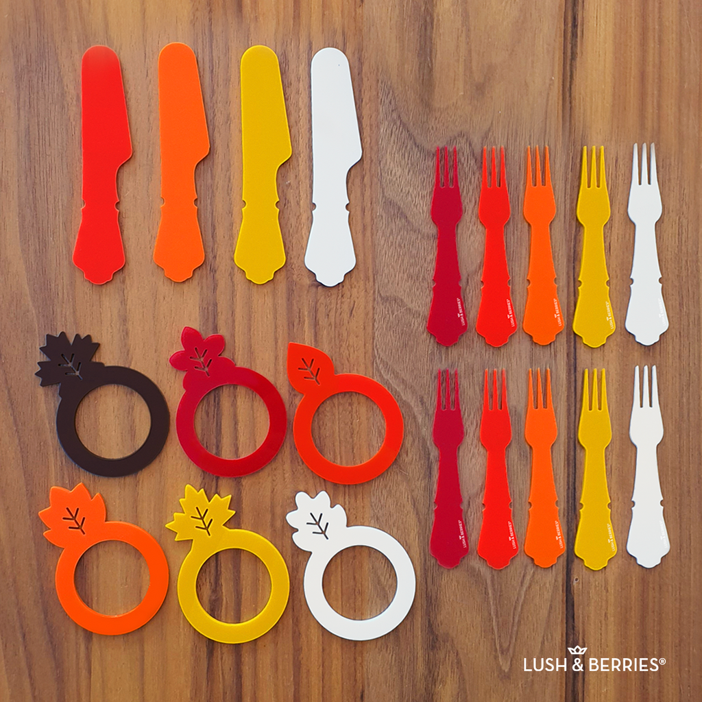 Set Servilleteros, Cuchillos y Party picks: Otoño